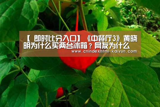 【 即时比分入口】《中餐厅3》黄晓明为什么买两台冰箱?网友为什么吐槽他?(图2) 即时比分入口